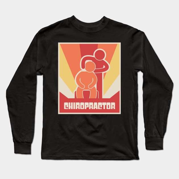 Retro Chiropractor Chiropractic Massage Poster Long Sleeve T-Shirt by MeatMan